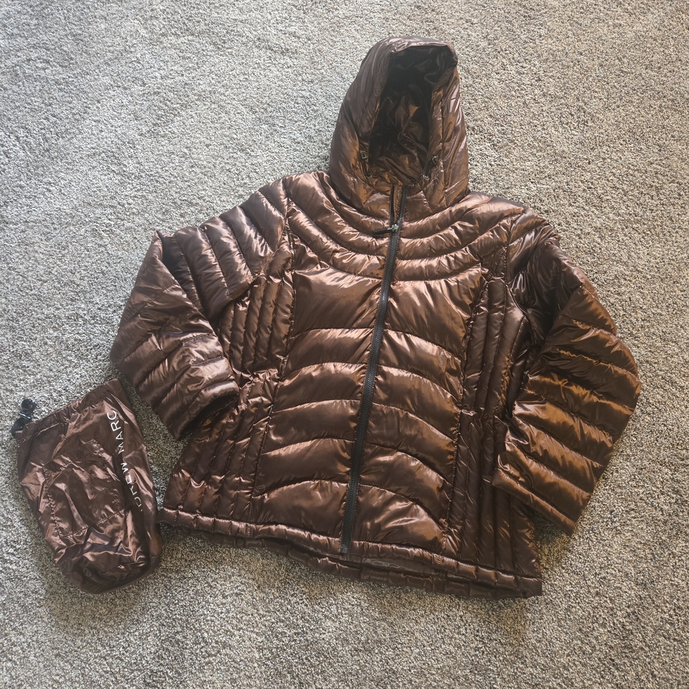 Andrew Marc Metallic Brown Puffer Jacket